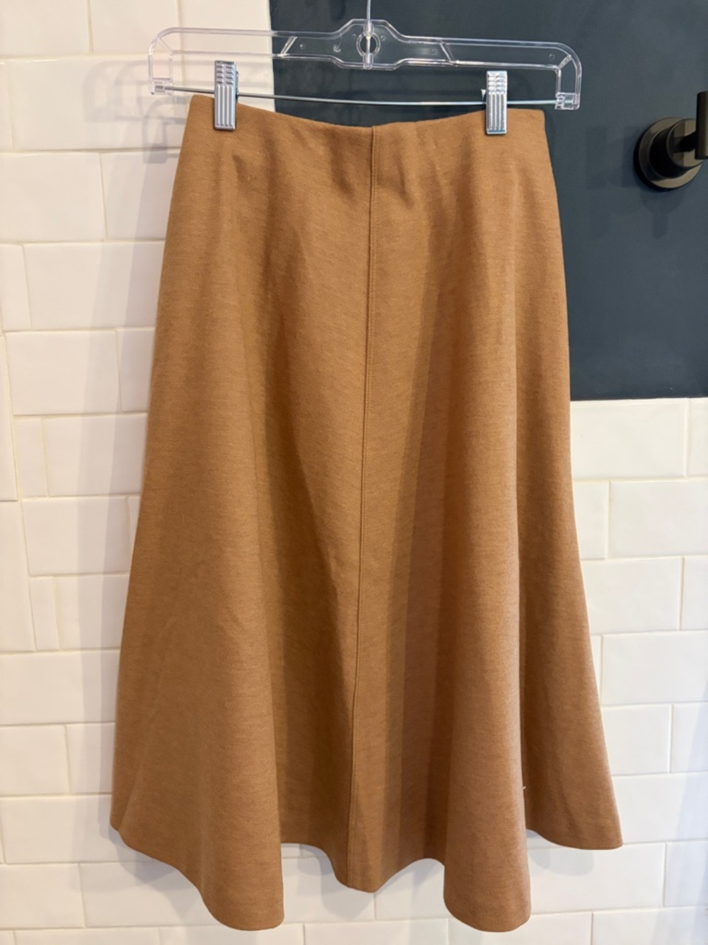 Uniqlo Camel Brown Midi A-Line Skirt